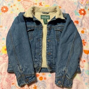 L.L. Bean Classic Blue Jean Jacket with Sherpa Lining